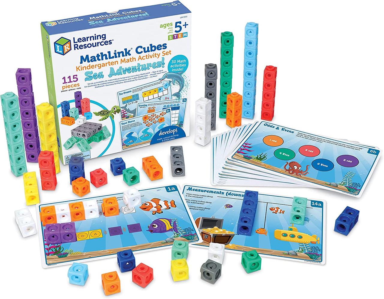 Набір для занять математикою MathLink Cubes (115 елементів) від Learning Resources, фото 1