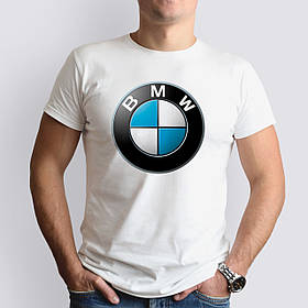 Футболка з маркою авто BMW / БМВ, біла