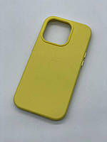 Чехол Leather Case для iPhone 14 (Желтый)
