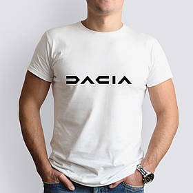 Футболка з маркою авто Dacia / Дача, біла