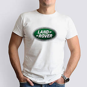 Футболка з маркою авто Land Rover / Ленд Ровер, біла