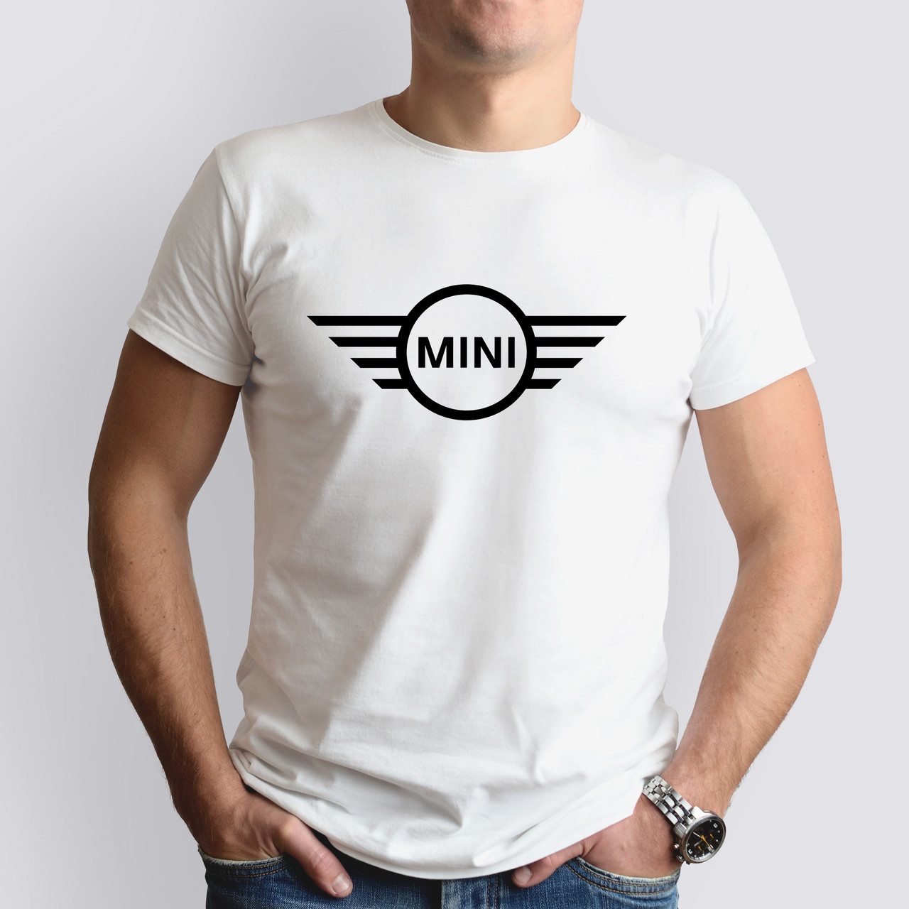 Футболка з маркою авто Mini Cooper / Міні Купер, біла