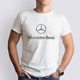 Футболка з маркою авто Mercedes / Мерседес, біла