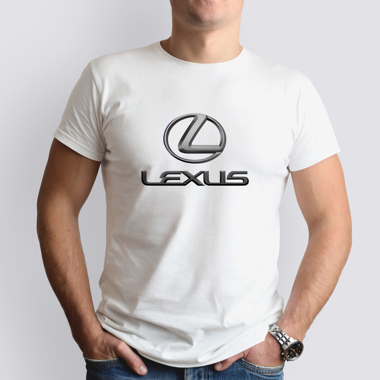 Футболка з маркою авто Lexus / Лексус, біла