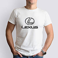 Футболка с маркой авто Lexus / Лексус, белая