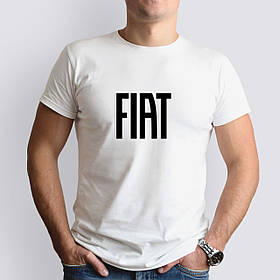 Футболка з маркою авто FIAT / ФІАТ, біла