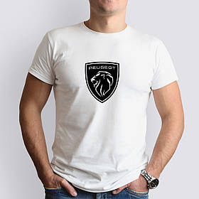 Футболка з маркою авто NEW Peugeot / Пежо, біла