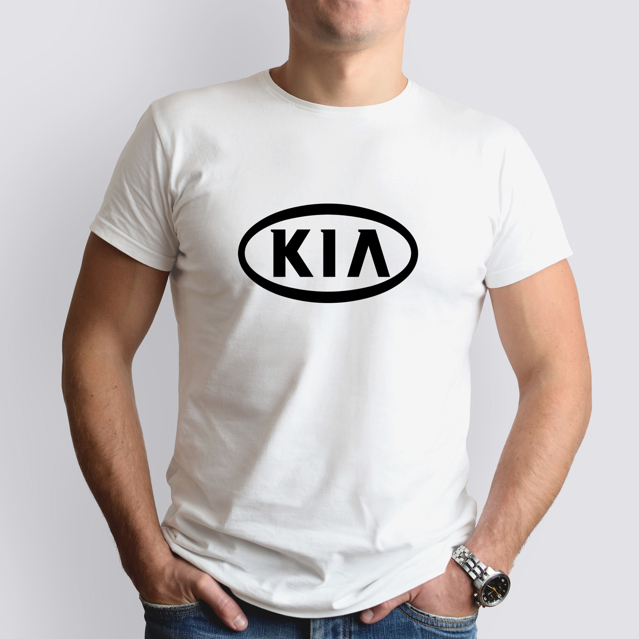 Футболка з маркою авто KIA / КІА, біла
