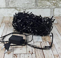 Новогодняя гирлянда Бахрома (Icicle-light) 100 LED (черный кабель) ЦВЕТНАЯ (3м)