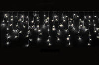Новогодняя гирлянда Бахрома (Icicle-light) 180/200 LED (белый кабель) БЕЛАЯ (4,5м)