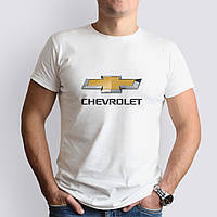 Футболка с маркой авто Chevrolet / Шевроле, белая