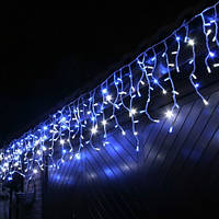 Новорічна гірлянда "Дощ вуличний ICE" 120 LED (білий кабелі) синя 5.5м