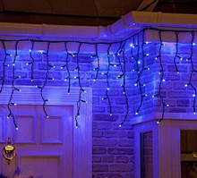 Новорічна гірлянда "Дощ вуличний ICE" 100 LED синя 5м