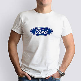 Футболка з маркою авто tesla / тесла, біла