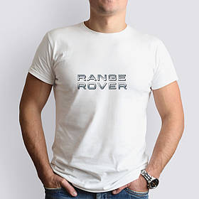 Футболка з маркою авто Range Rover / Рендж Ровер, біла