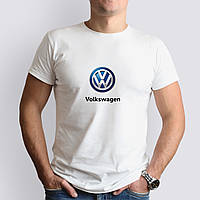 Футболка с маркой авто Volkswagen / Фольксваген, белая