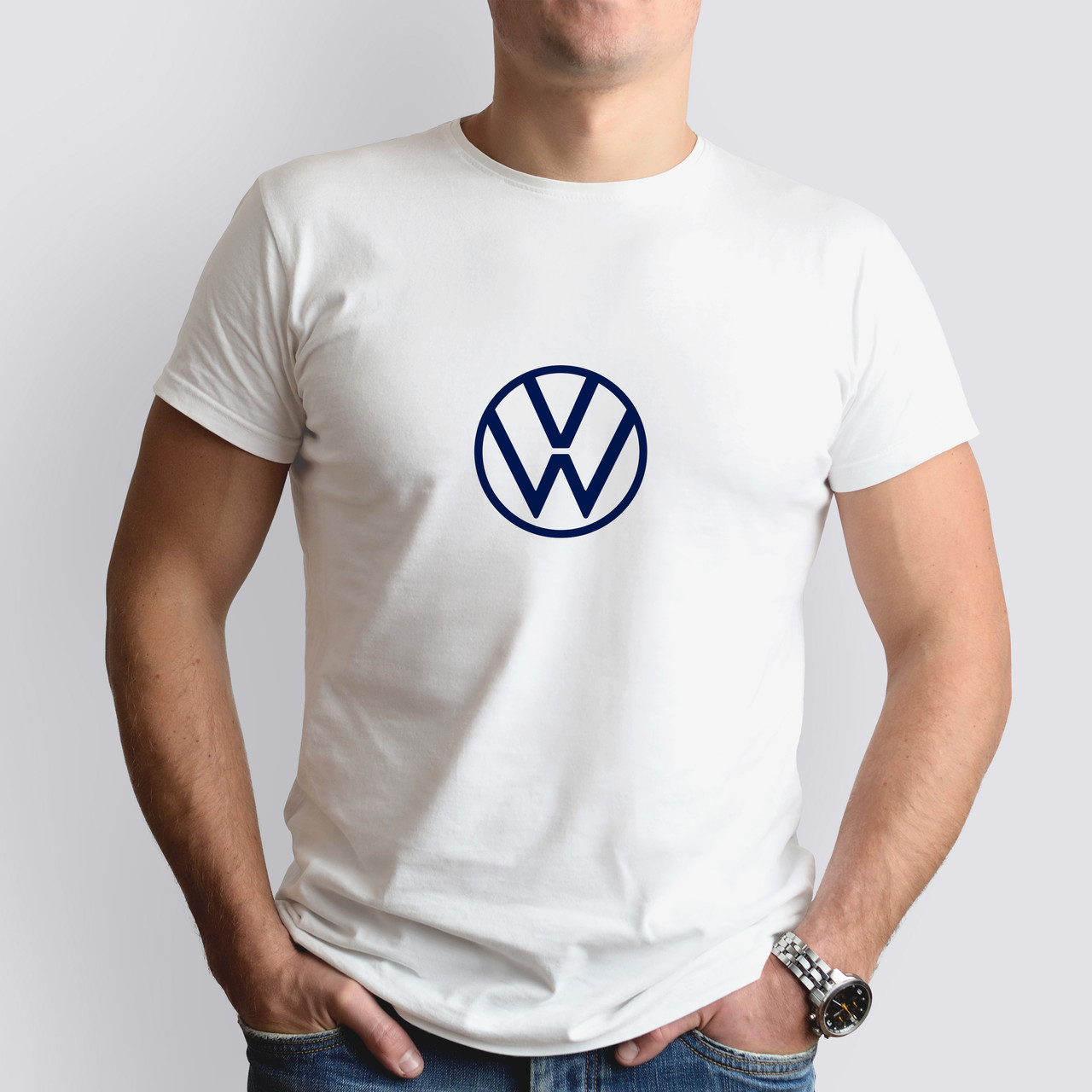 Футболка з маркою авто NEW Volkswagen / Фольксваген, біла