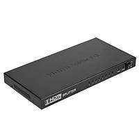 Комутатор HDMI splitter розгалужувач 1x8 портів Full 3D 4Kx2K Black