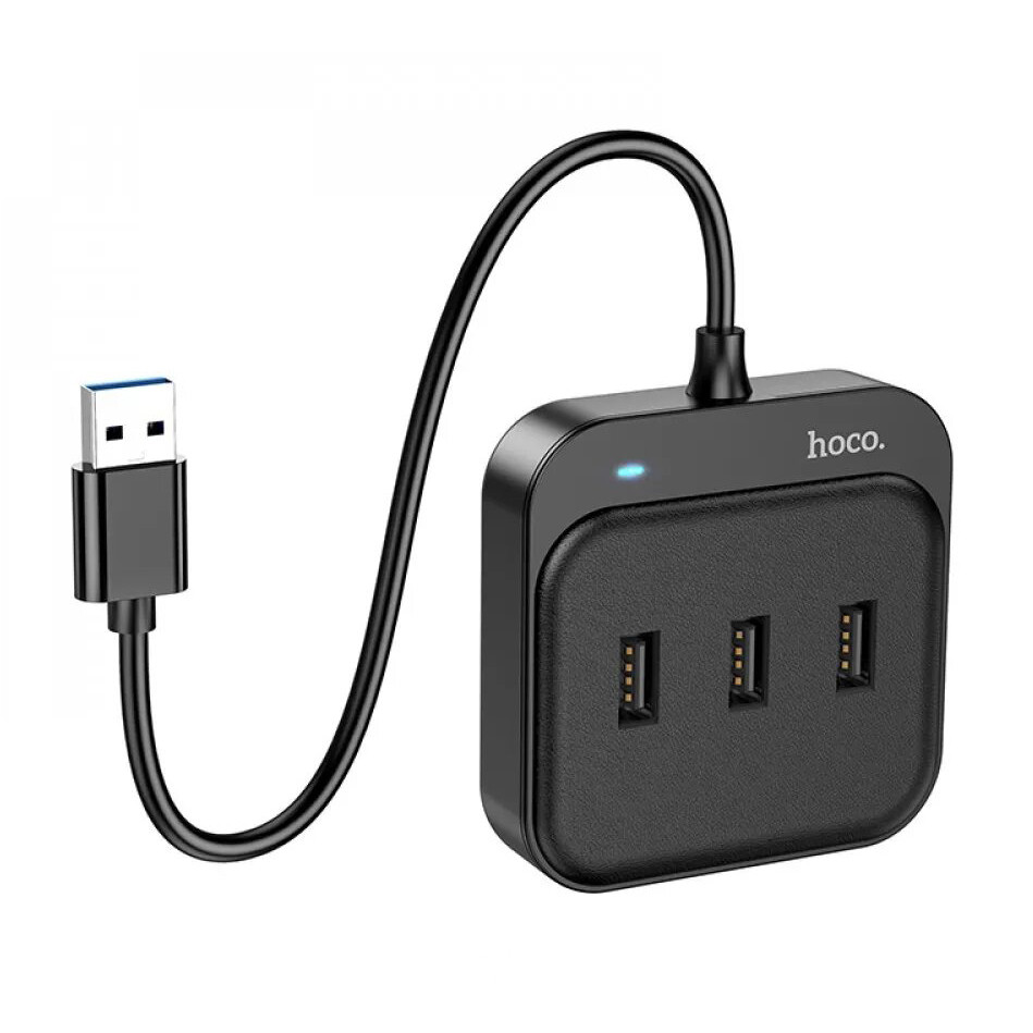 USB-Хаб Hoco HB31 Easy 4 в 1 USB на 4 х USB Чорний (38829)