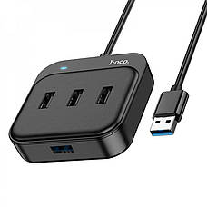 USB-Хаб Hoco HB31 Easy 4 в 1 USB на 4 х USB Чорний (38829), фото 3