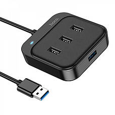 USB-Хаб Hoco HB31 Easy 4 в 1 USB на 4 х USB Чорний (38829), фото 5