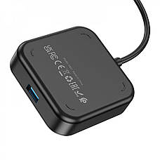 USB-Хаб Hoco HB31 Easy 4 в 1 USB на 4 х USB Чорний (38829), фото 6