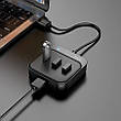 USB-Хаб Hoco HB31 Easy 4 в 1 USB на 4 х USB Чорний (38829), фото 8
