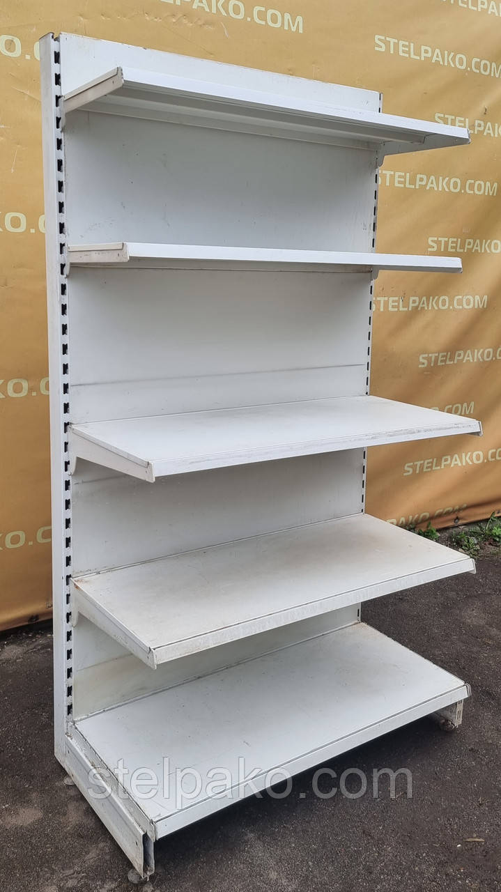 Торгові пристінні (односторонні) стелажі «ТЕГОМЕТАЛ» 190х100 см. на 5 полиць, Б/у