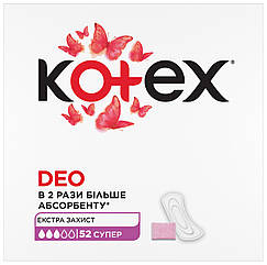 Щоденні гігієнічні прокладки Нормал ароматизовані Kotex® Deo 52 шт 3 краплі