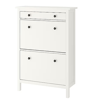 HEMNES Тумба для обуви, 2 отделения, белая, 89х30х127 см 201.695.59