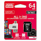 Micro SDXC 64Gb Goodram class 10 UHS-I (з SD-адаптером + OTG Card reader), фото 3