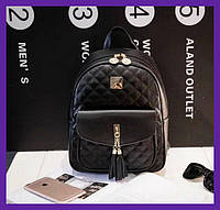 Красивый рюкзак женский городской черный, качественный женский портфель экокожа