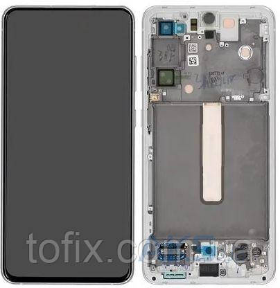 Дисплей Samsung G990 White S21 FE (GH82-26414B) сервісний оригінал у зборі з рамкою