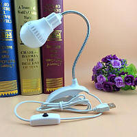Лампа настільна світлодіодна LED з прищіпкою 3W (USB 5V)
