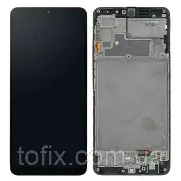 Дисплей модуль Samsung SM M225 OLED M22 Black 2021 у зборі з рамкою