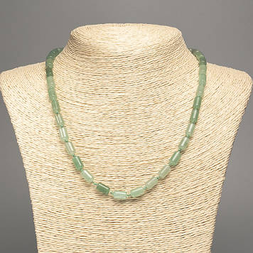 Намисто Нефрит натуральний камінь гладкий циліндр d-10х6мм +- L-50см +-