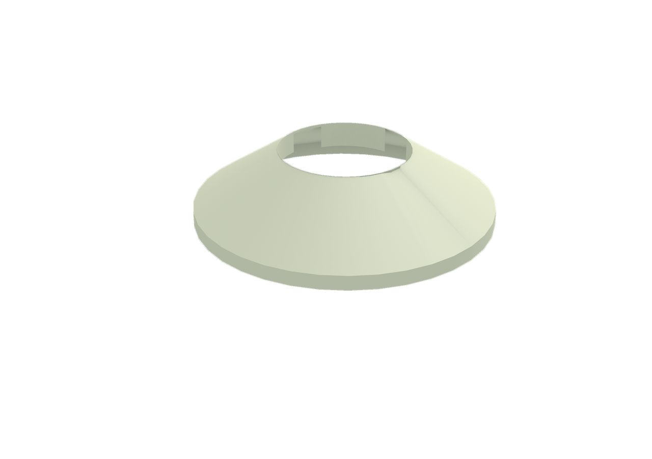 Декоративна заглушка конус обвід для труб 27 мм біла для натяжної стелі