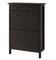 HEMNES Тумба для взуття, 2 відділення, чорна,89х30х127 см 402.169.08