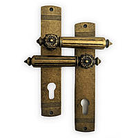 Дверная ручка на планке SIBA RIMINI 85 мм. античная бронза