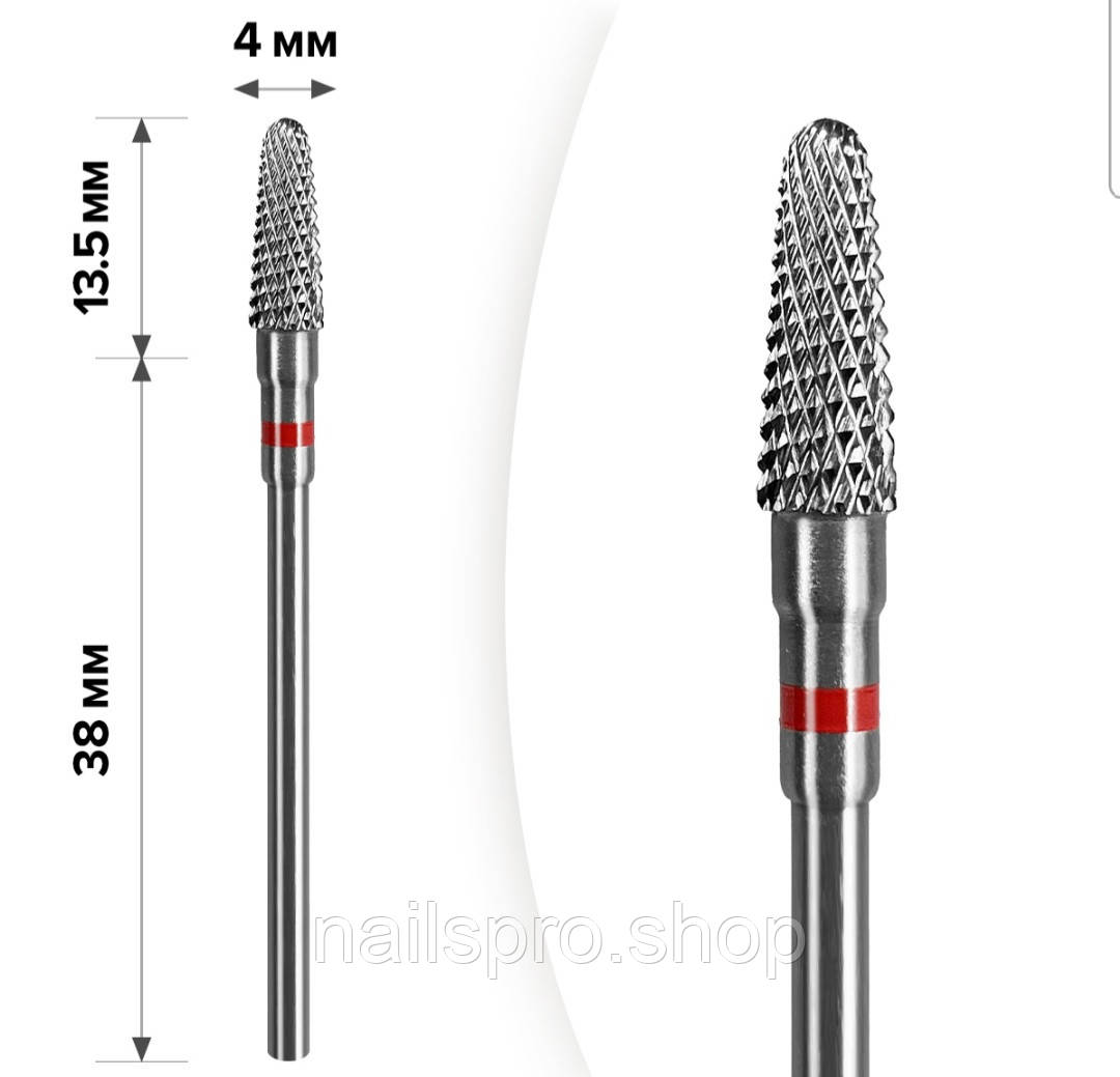 Твердосплавна фреза для зняття гель-лаку Кукурудза Red, фото 1