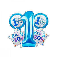 Набір з 5 фольгованих куль 1 рік для хлопчика Pelican