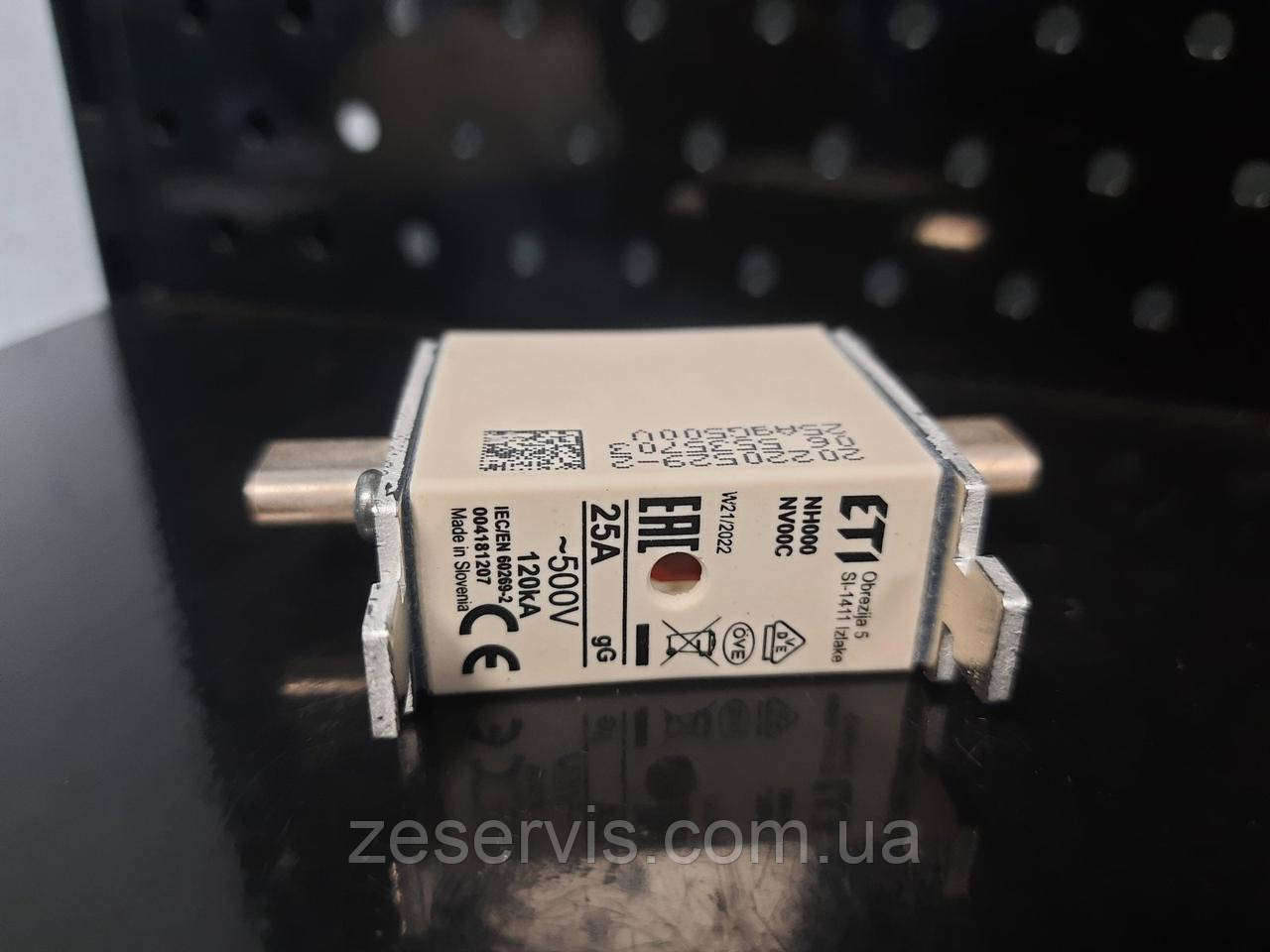 Запобіжник NH-000/gG, 25A, 500V, ETI