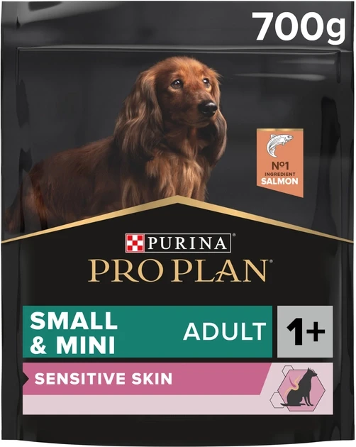 Сухий корм для дорослих собак дрібних порід з чутливою шкірою Purina Pro Plan Small & Mini Sensitive Skin 700 г (лосось)