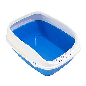 Туалет для кішок з рамкою Beta Plus Mini блакитний 43х31х16 см