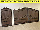 Ковані розпашні ворота з хвірткою, фото 5