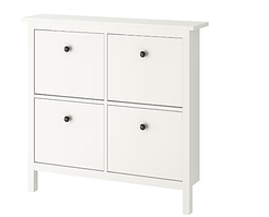 HEMNES Тумба для взуття, 4 відділення, біла,107х22х101 см, 601.561.21