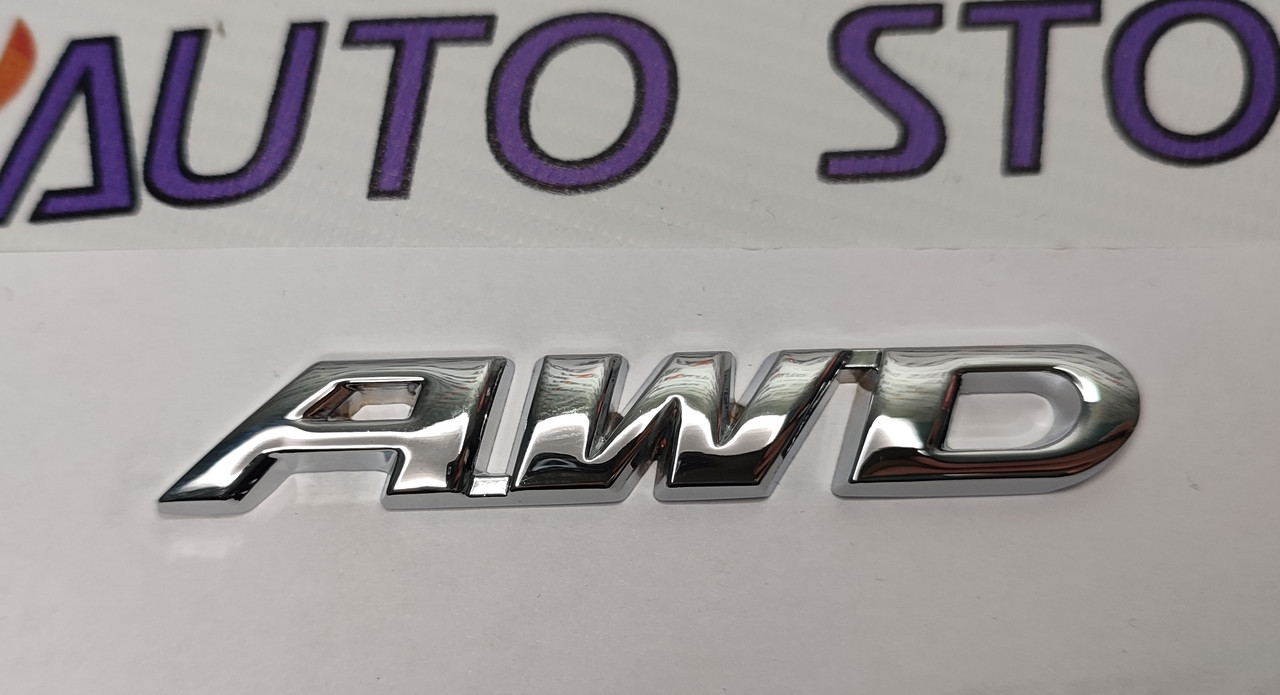 Емблема шильдик логотип  "AWD" 90 Х 14 мм Хромована, фото 1