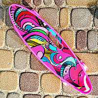 Скейт Пенні борд Skate зі світними колесами ,алюмінієва підвіска не ковзна поверхня Рожевий ALLe201