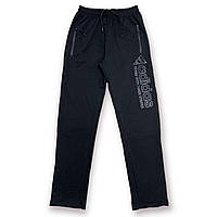 Штаны спортивные мужские двунитка пенье Adidas, размеры 46-54, чёрные, 5062