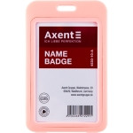 Бейдж Axent 4530 вертикальний, PP, 50х84 мм, рожевий